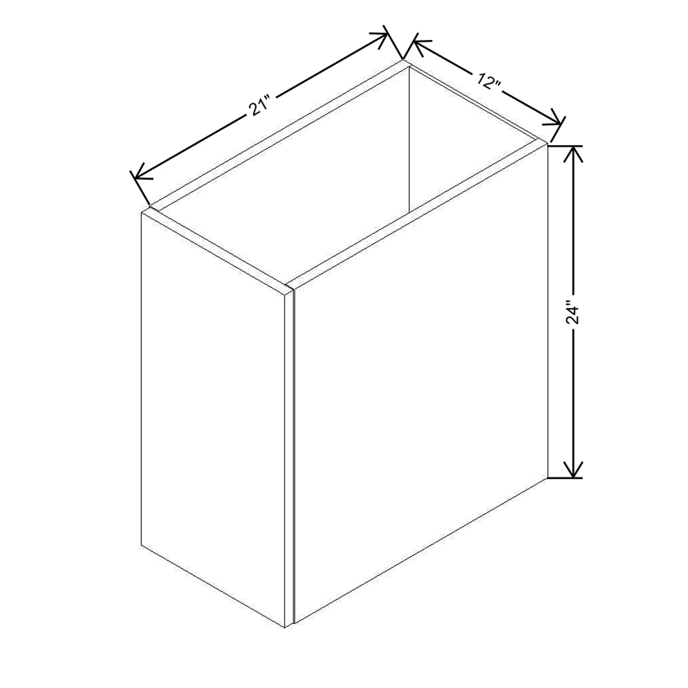 Modernform Cabinet Walnut 12" W X 24" H X 21" D Vanity Floating Full Height Single Door Cabinet